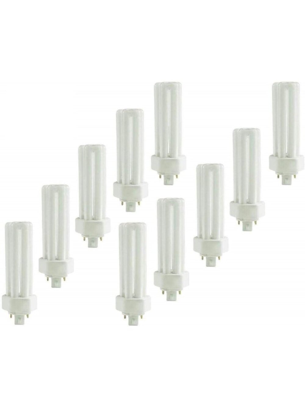 10 Pack Triple Tube CFL Light Bulbs - 850-32W, 5000K Daylight, GX24Q-3 Base